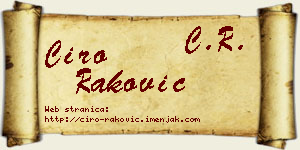 Ćiro Raković vizit kartica